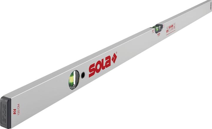 Actual product image Sola AV 100 Aluminium pipe profile spirit level 100 cm two spirit levels slip stopper horizontal and ve (100 cm)