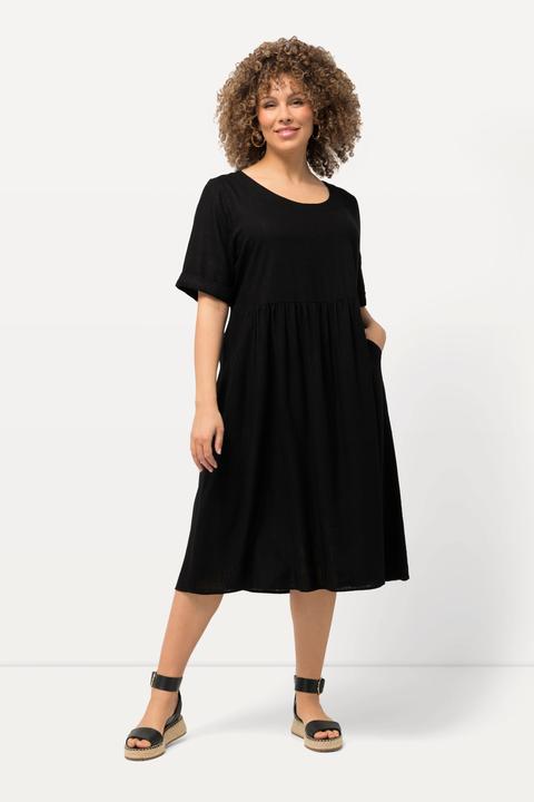 Produktbild Ulla Popken Kleid, Leinenmix, A-Linie, Rundhals, Halbarm (60)
