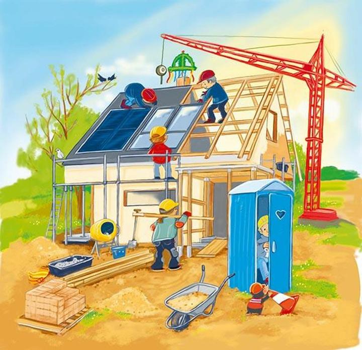 Produktbild Goki Schichtenpuzzle Wir bauen ein Haus (35 Teile)