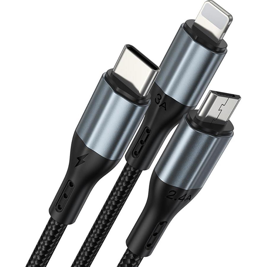Thumbnail - Bwoo Schnelles 3 in 1 USB 3A-Ladekabel X274, USB Kabel
