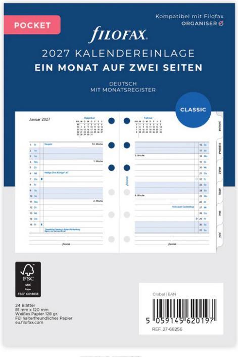Produktbild Filofax PO MONAT/2SEIT+REGISTER.