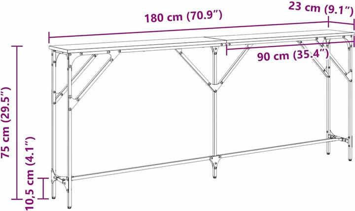 Produktbild vidaXL Konsolentisch (180 x 23 x 75 cm)