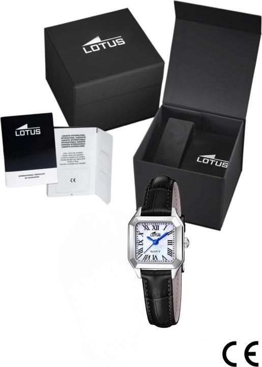 Actual product image Lotus Old Money Women'S Watch With White Dial And Black Leather Strap (Analogue wristwatch, 24 mm)