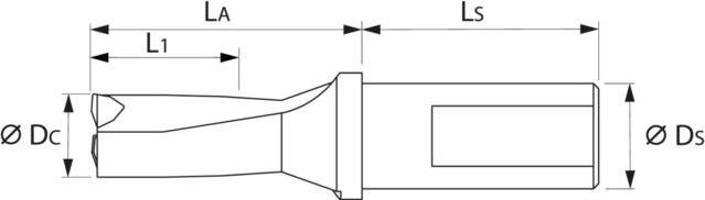 Actual product image KUB Pentron® indexable insert solid drill with straight shank 5×D (37.5 millimetres)