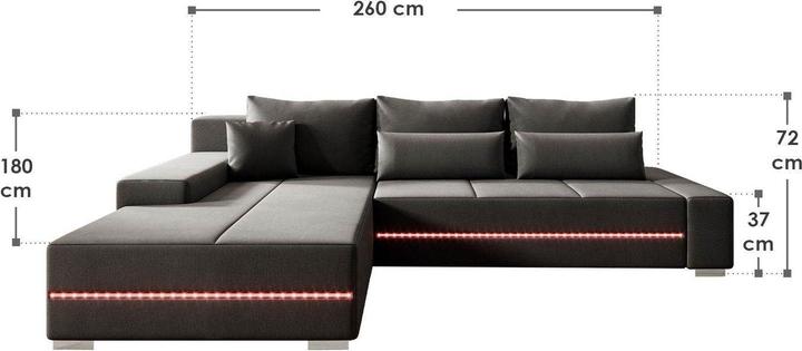 Produktbild Juskys Sofa Davos Links (Ecksofa)