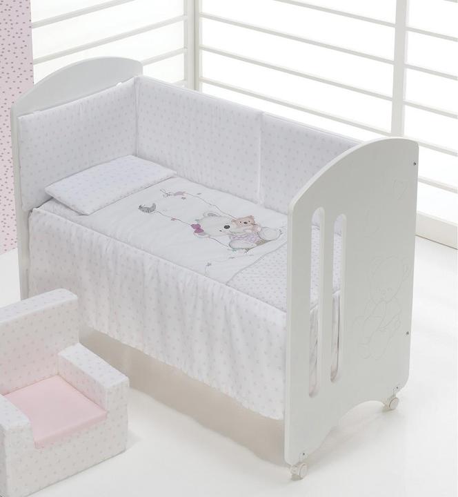 Interbaby KINDERBETT +SET 3STK. BETT 60X120: STEPPDECKE+NESTCHEN+KISSEN-BAUMW.--ROSA (60 x 120 cm)