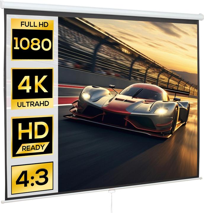 Produktbild Homcom Beamer Leinwand Kunststoff, Metall Weiss (116.54", 16:9, 4:3)