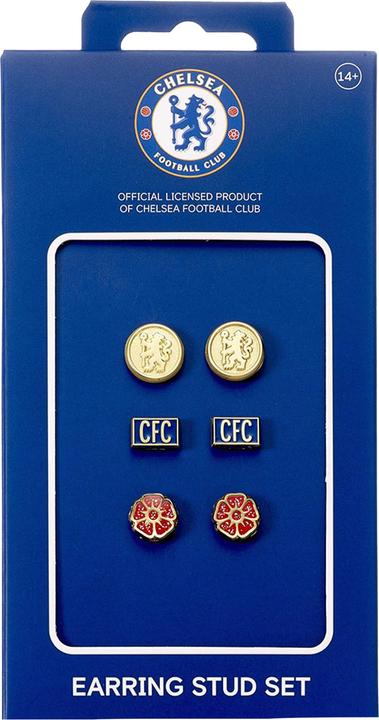Immagine prodotto Chelsea FC Orecchini a Bottone Set Misura Confezione 3 (100% materiale sintetico)