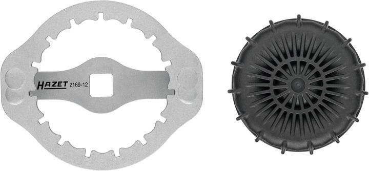 Actual product image HAZET Oil filter wrench 2169-12 ∙ Square, hollow 12.5 mm (1/2 inch) ∙ Groove profile ∙ 107 mm