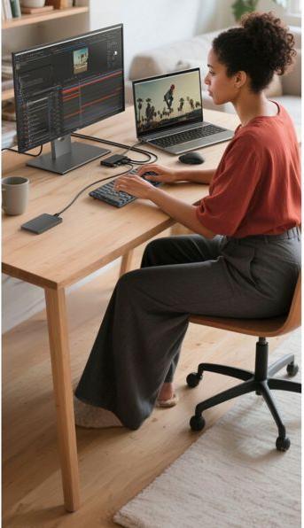 Actual product image Belkin CONNECT USB-C 5-in-1 mit Dual USB-C Ports,sw. AVC022hqBK (USB-C, 5 ports)