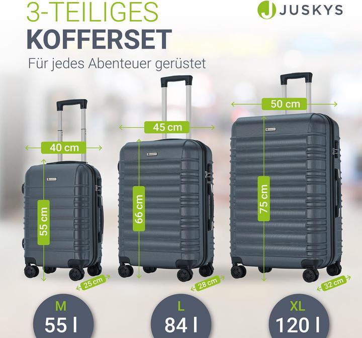 Produktbild Juskys 3-teilgies Hartschalen-Kofferset (120 l)