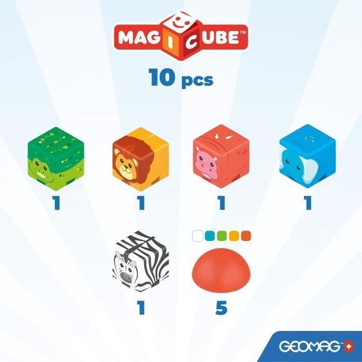 Actual product image Geomag Magicube Blocks Stacking Safari