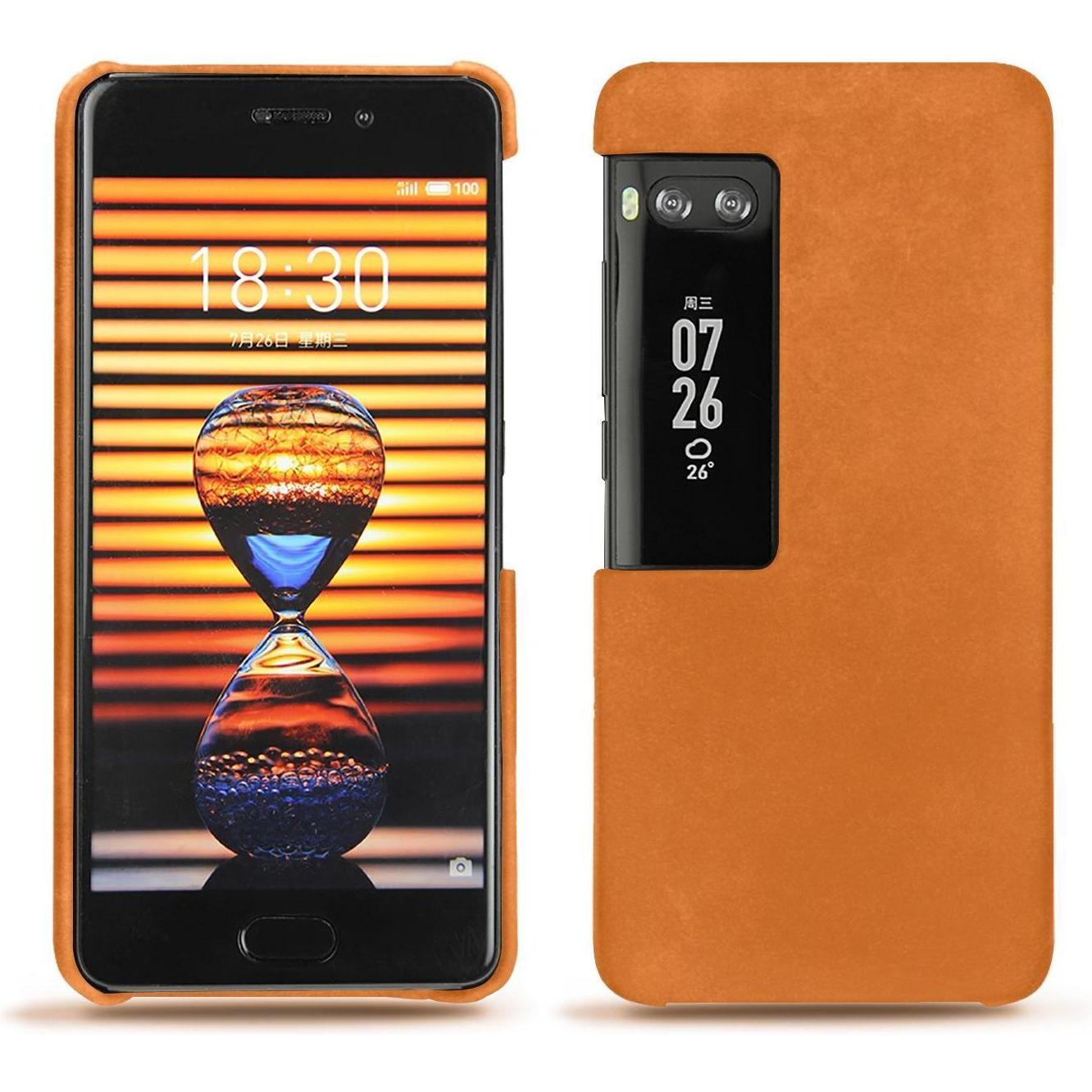 Noreve Lederschutzhülle (Meizu Pro 7), Smartphone Hülle, Orange