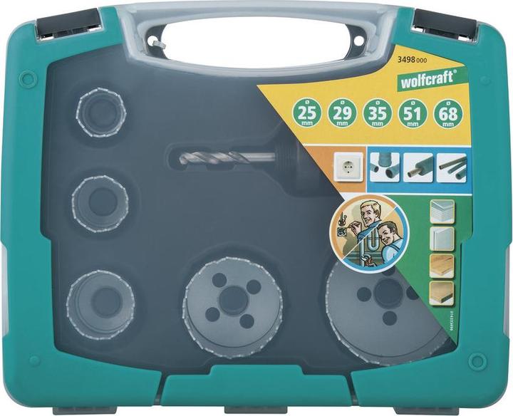 Produktbild wolfcraft 1 Lochsägen-Set BiM ø25,29,35,51,68mm (25 mm, 29 mm, 35 mm, 51 mm, 68 mm)