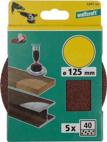 Actual product image wolfcraft 5 Adhesive grinding discs Aluminium oxide K180, ø125mm (180)