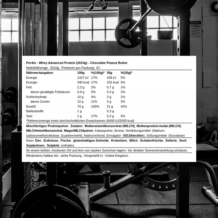 Actual product image Per4m Whey Advanced Protein (Chocolate Peanut Butter, 1 pcs., 2010 g)