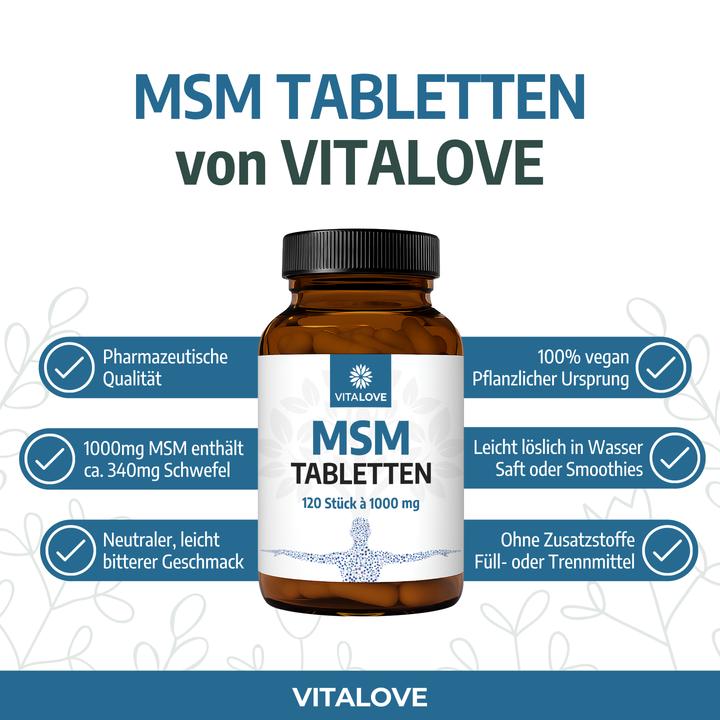 Actual product image Vitalove MSM Tabletten (120 pcs., Pills, 120 g)