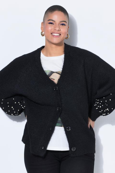 Produktbild Studio Untold Strickjacke, Oversize Shape, Ballonärmel mit Zierperlen (60)