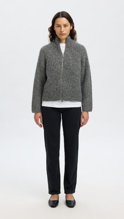Actual product image Selected Wollmix Strickjacke mit Reissverschluss (L)