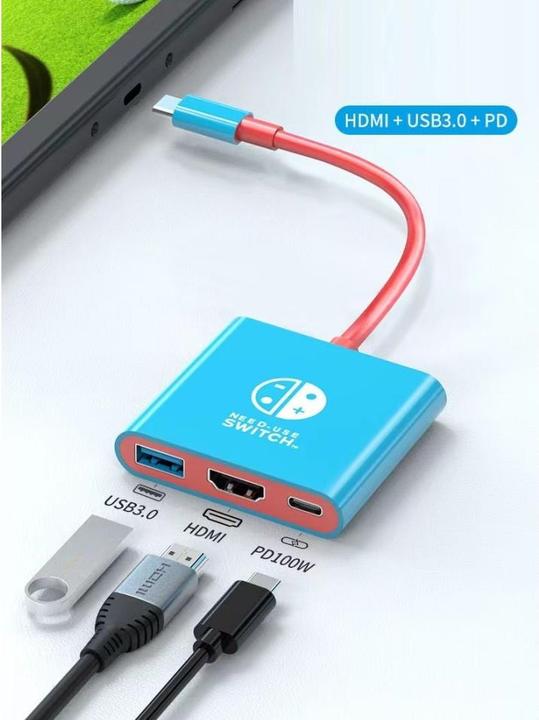 Produktbild PowerGuard NeedUse Switch USB-C to USB-A, HDMI Adapter 4K 1080p & Charge-In 100W (DSi XL)