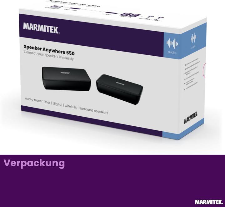 Productafbeelding Marmitek - Speaker Anywhere 650 - Draadloze luidsprekerverbinding (30 m)