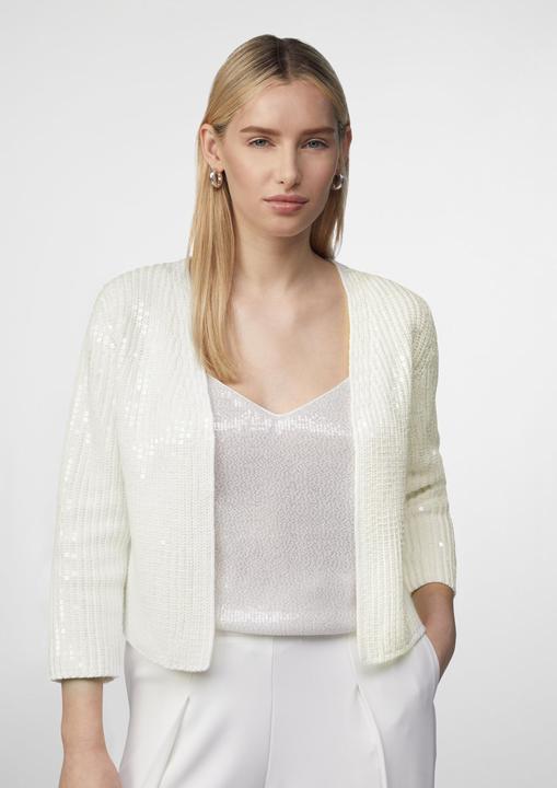 Produktbild Comma Strickjacke Kurzer Ripp-Cardigan mit Pailletten (36)