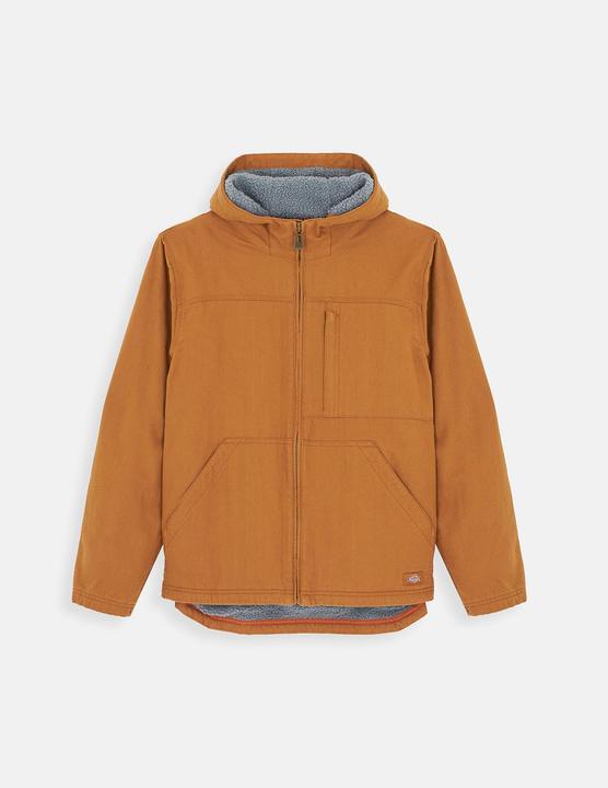 Dickies Sherpa Lined Hooded Duck Jacket Brown Duck