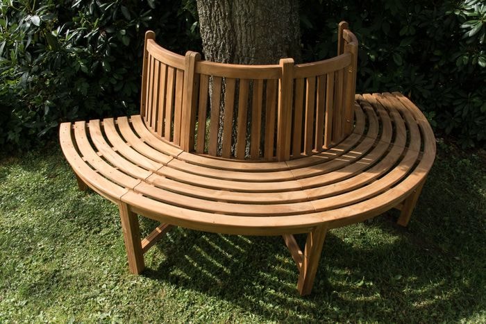 Actual product image Swisshandel24 Male 206cm semi-circular tree bench with backrest, brown