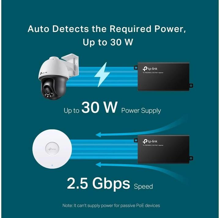 Image du produit TP-Link Injecteur PoE+ TL-POE260S (802,3at (PoE+), 802.3af (PoE), 30 W)