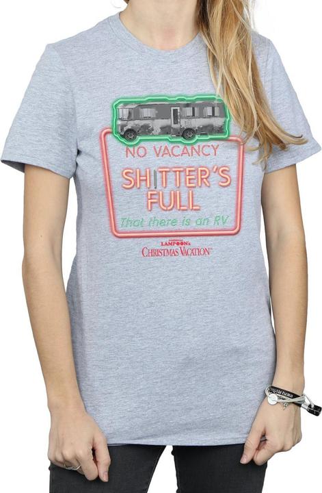 Actual product image National Lampoon´s Vacation Womens/Ladies Greyscale No Vacancy Cotton Boyfriend T-Shirt (S)