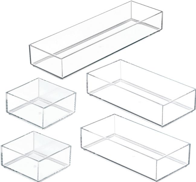 iDesign Set di organizzatori per cassetti CLARITY (5 pezzi)