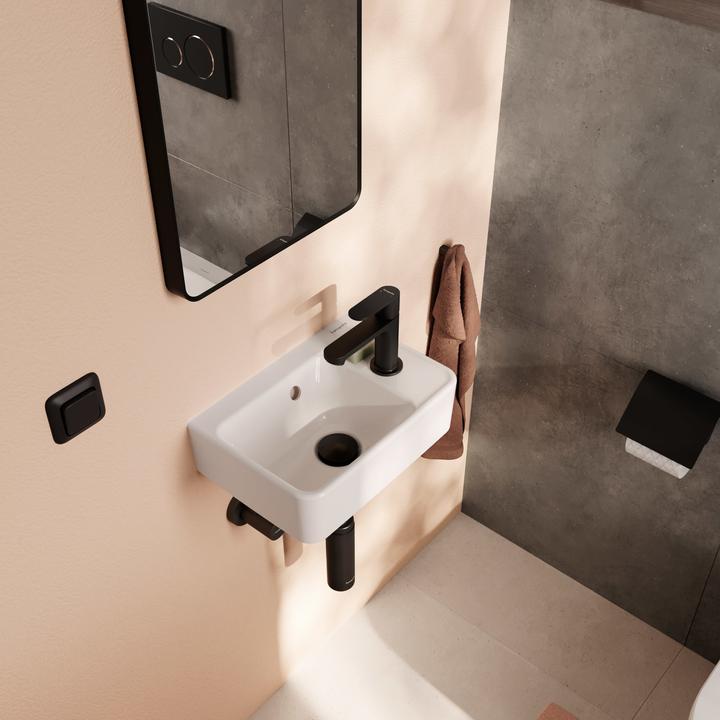 Actual product image hansgrohe Xanuia Q wash hand basin, 1 tap hole, with overflow, 360x250mm, white (250 mm, 360 mm)