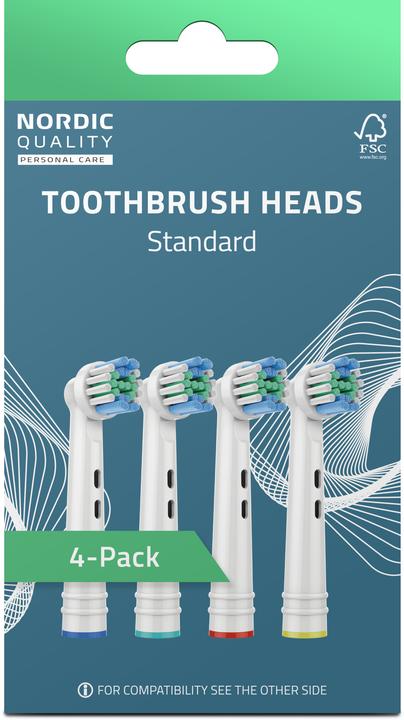Immagine prodotto Nordic 2270009 testina dello spazzolino 4 pezzi Blu, Bianco (4 x)
