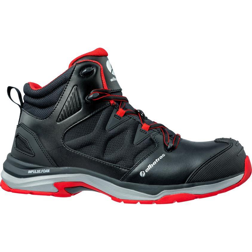 Albatros, Sicherheitsschuhe, Sicherheitsstiefel ULTRATRAIL BLACK MID Größe 39 schwarz/rot S3 ESD HRO SRC EN ISO 20345 Gl...