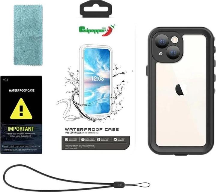 Produktbild Redpepper iPhone 13 Mini - IP68 Dot+ Series Wasserdichtes Outdoor Case, schwarz (Apple iPhone 13 mini)