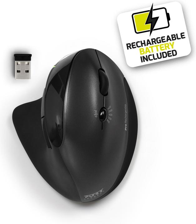 Produktbild Port Designs Mouse Ergonomic Rechargeable Bluetooth Right Handed (Kabellos)