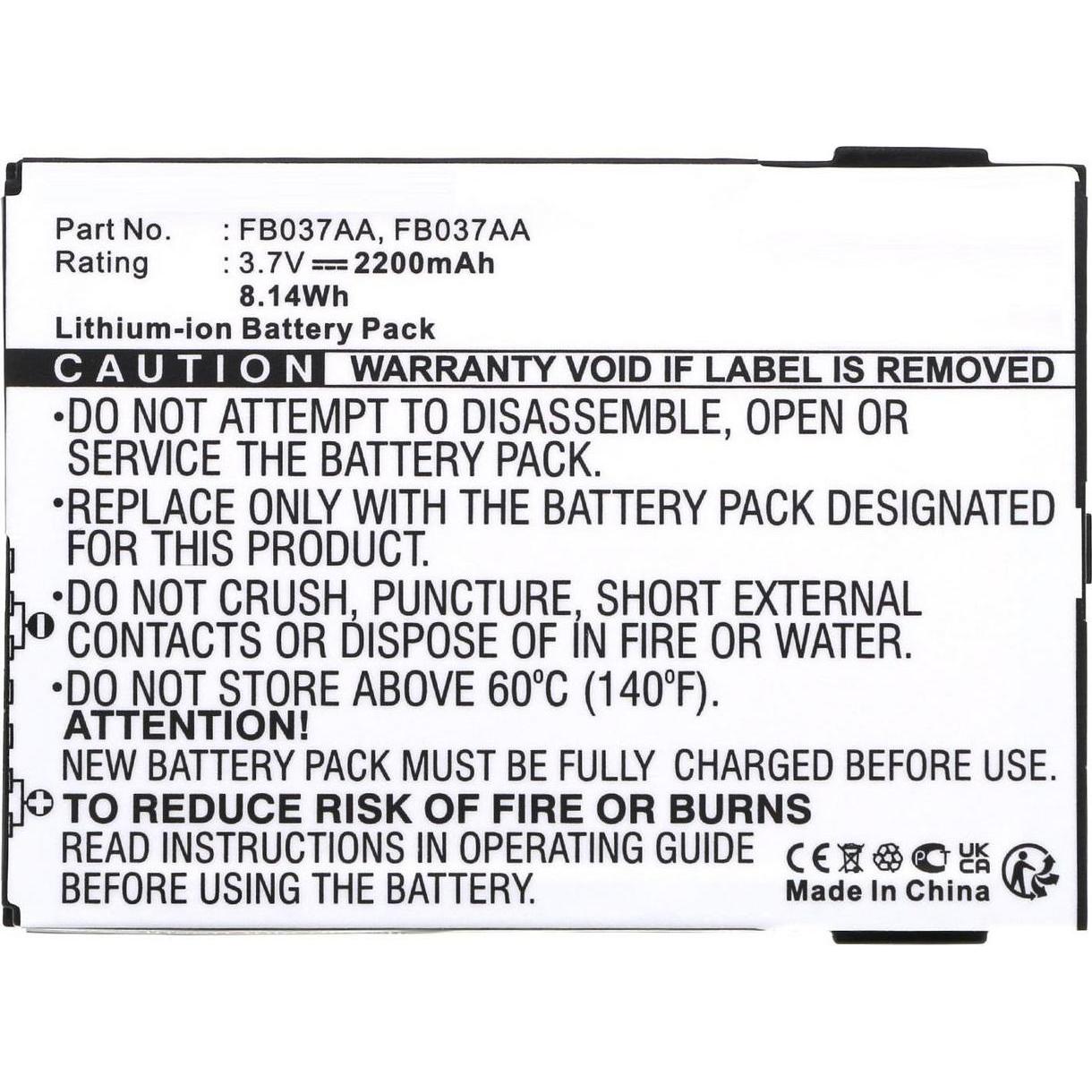 CoreParts Battery for PDA, Pocket PC, Notebook Ersatzteile, Schwarz