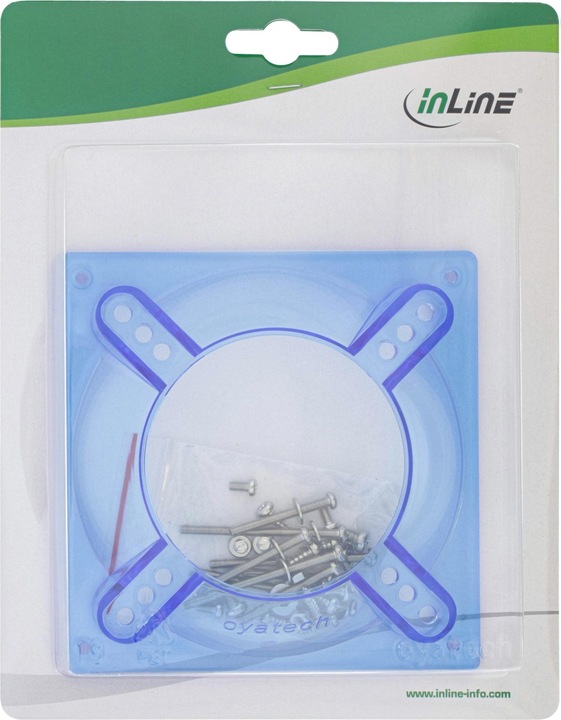 Produktbild InLine Fan-Adapter 120mm auf 70/80/92mm transparent/blue