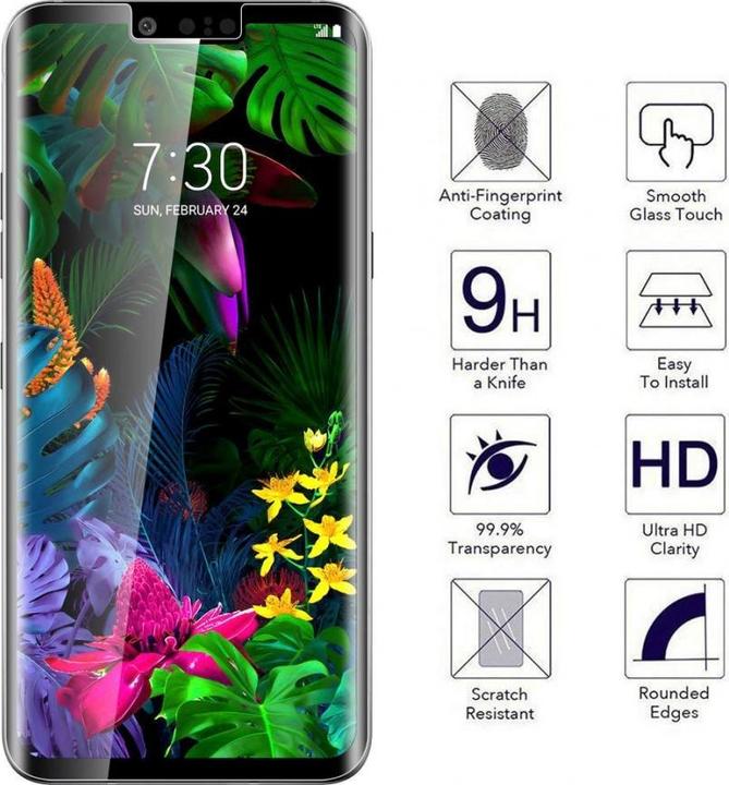 Immagine prodotto Screenguard LG G8 ThinQ Pellicola di vetro protettiva a schermo intero 2.5D 9H (1 Pezzo/i, G8 ThinQ)