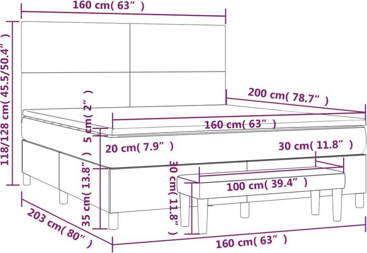 Actual product image vidaXL Boxspringbett (160 x 200 cm)