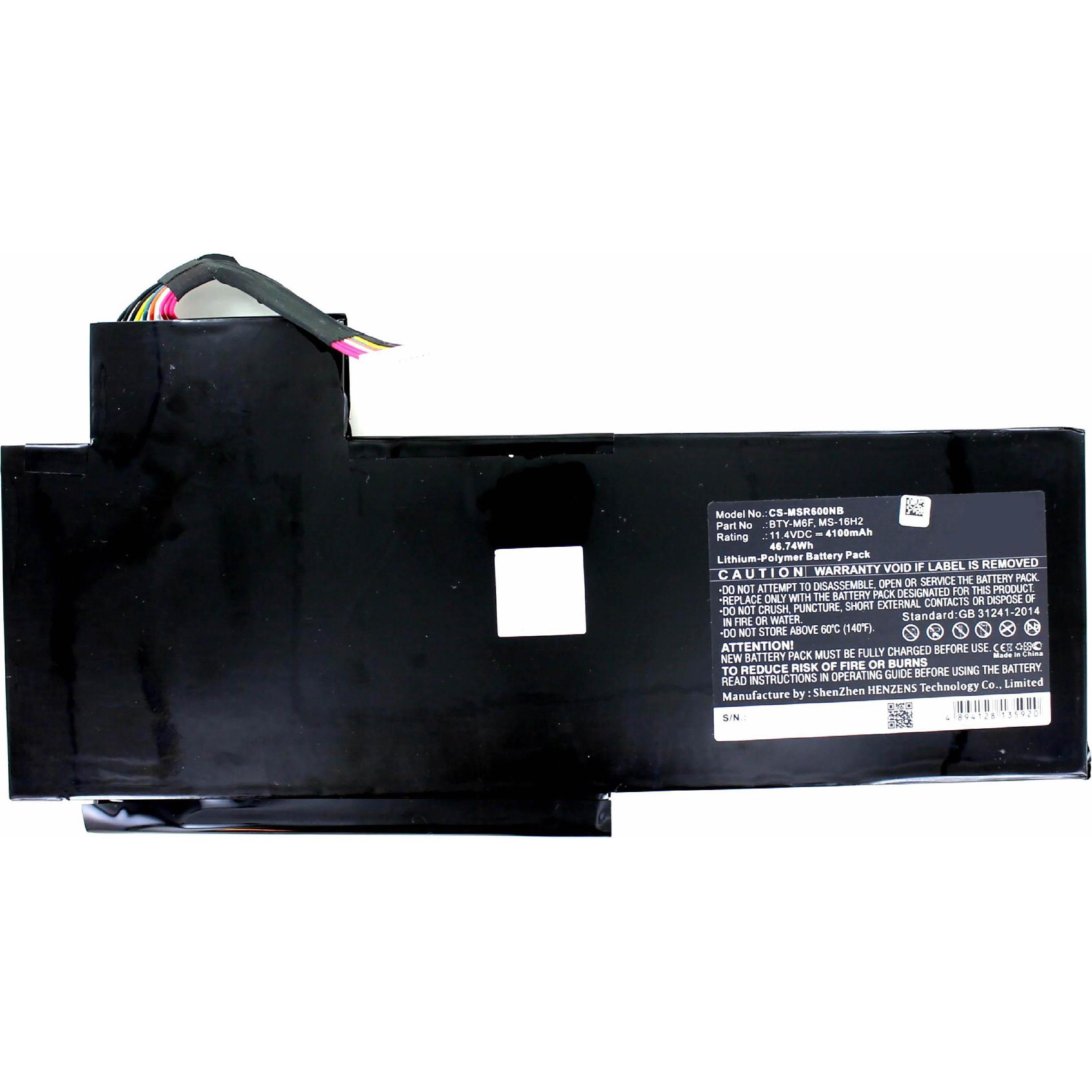 AGI 118667 - Akku - MSI - BTY-L76 (5400 mAh), Notebook Akku, Schwarz