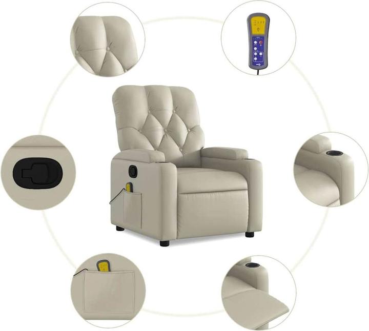 Immagine prodotto vidaXL Sedia da massaggio in similpelle crema, colore: crema, materiale