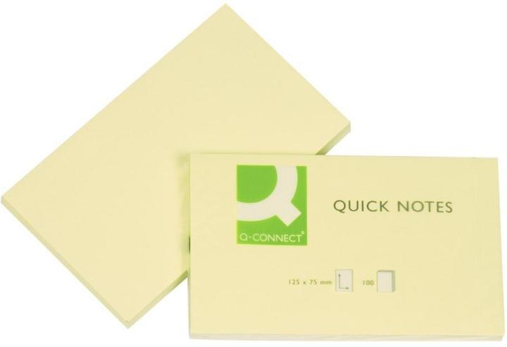 Produktbild Q-Connect Haftnotizen Quick Notes gelb (127 x 76 mm)