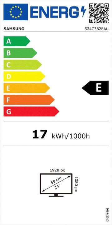 Energy Label Samsung Essential Monitor S3 S36C (1920 x 1080 pixels, 24")