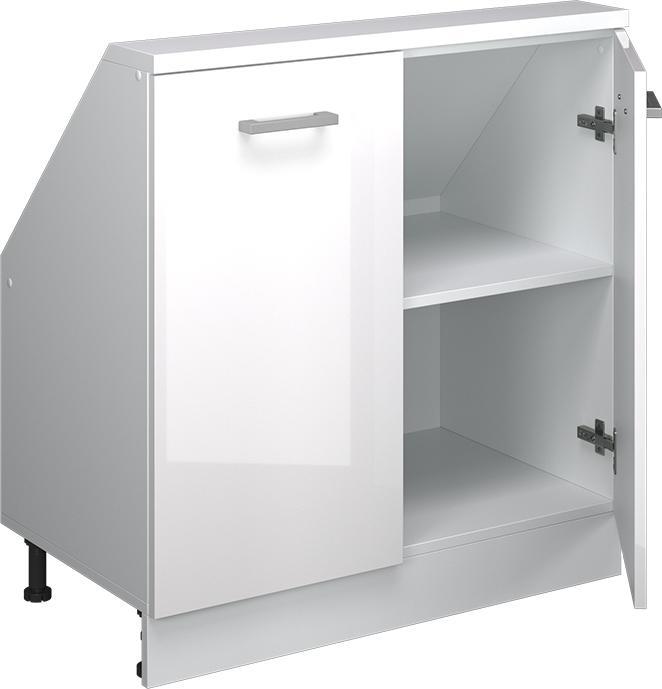 Produktbild Vichy Dachschrägenschrank Rion, Weiss/Weiss Hochglanz, mit 2 Türen (46 x 46 x 81.60 cm)