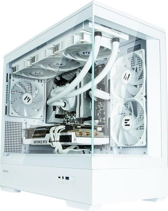 Actual product image Zalman GHE P30 V2 micro-ATX case Tempered Glass Panoramic View - White (mATX, Mini-ITX)