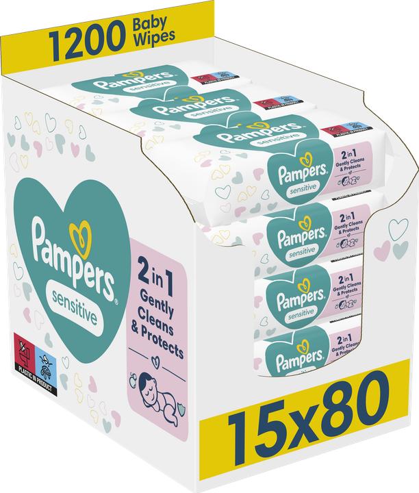 Actual product image Pampers Sensitive (15 x 80 pcs.)