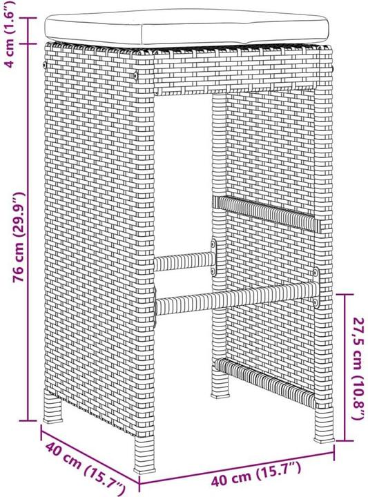 Produktbild vidaXL Garten Barhocker