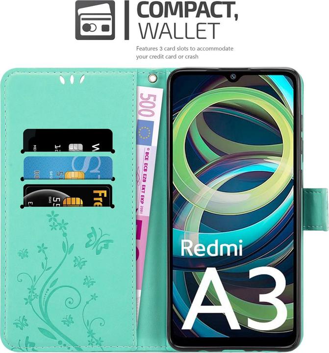 Actual product image Cadorabo Case for Xiaomi RedMi A3 / A3X Flower Book (Xiaomi Redmi A3)