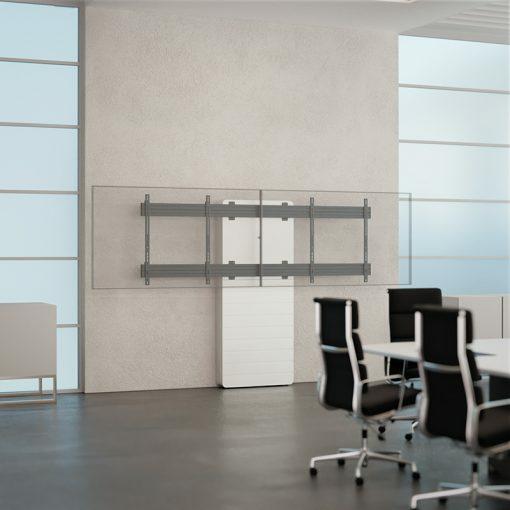 Actual product image Hagor CON-Line W Dual 165-191cm conference room furniture floor-wall mounting for 2 displays VESA max. 800 (Ground, 75", 90 kg)